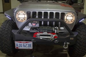 Jeep Wrangler Unlimited Headlight Guard - Fishbone Offroad - Aluminum - Black - `18-`27